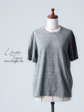 リユース作品/Mサイズ】混紡 ニット 半袖 Tシャツ / 杢グレー