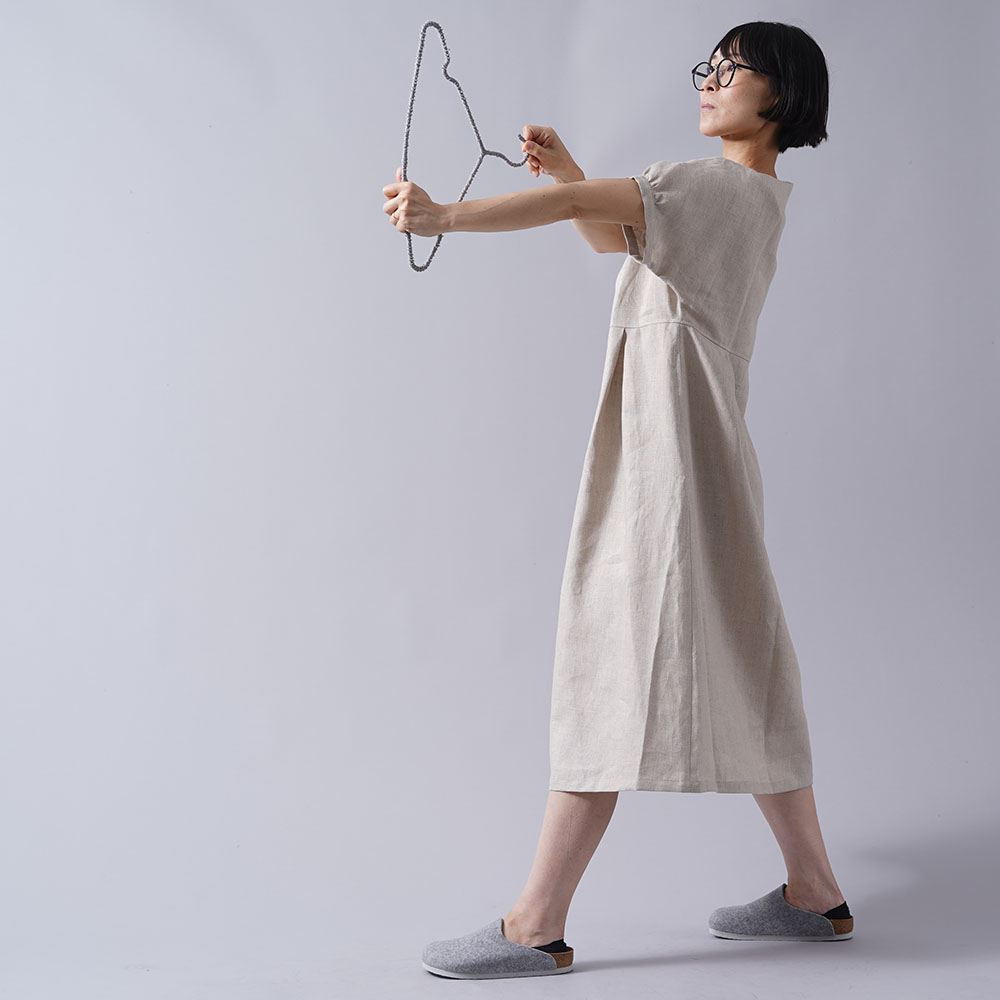 リネンまきまきハンガー リネンハンガー 45度バイヤスで巻くスチールハンガー 捨てずに活かす/3色展開【横幅40cm】z000z-1set