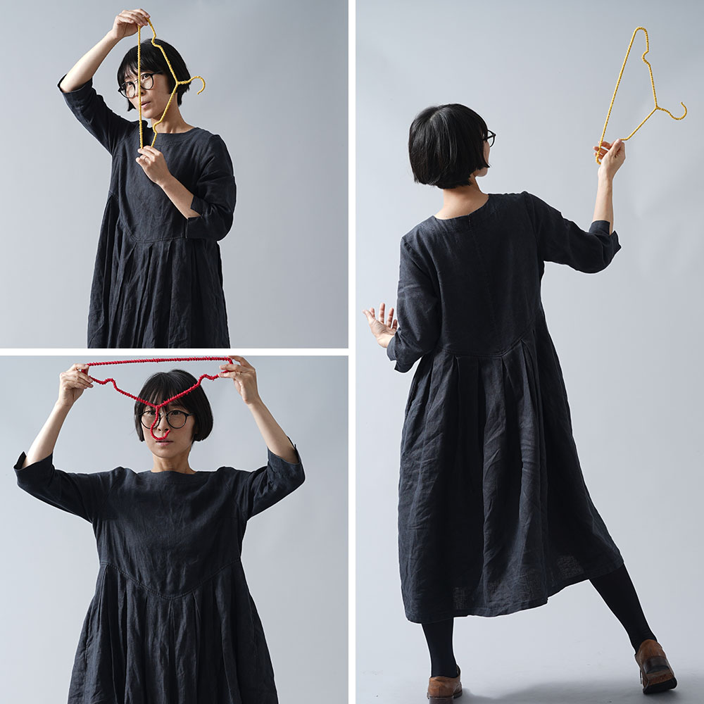 リネンまきまきハンガー リネンハンガー 45度バイヤスで巻くスチールハンガー 捨てずに活かす/3色展開【横幅40cm】z000z-2set